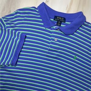 Polo Ralph Lauren Pony Polo Shirt Boys Size XL 18-20 Purple Green Cotton Preppy